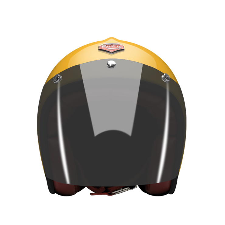 Open-Face-Louis-Lumiere-yellow-helmet-front-Dark-brown