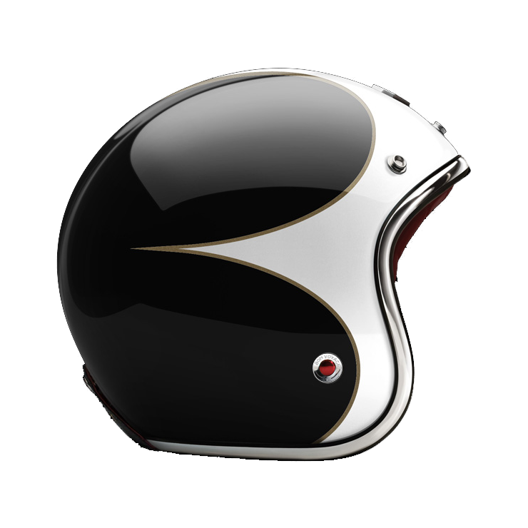 Side View of Ruby Open Face Bonneville Helmet