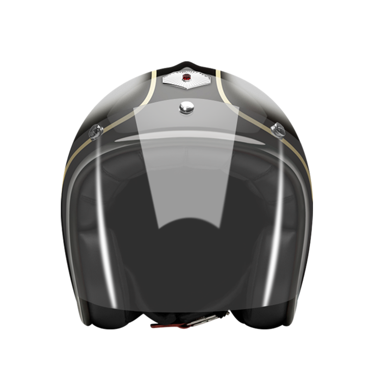 Open Face Lerchenauer-helmet-front-Light smoke