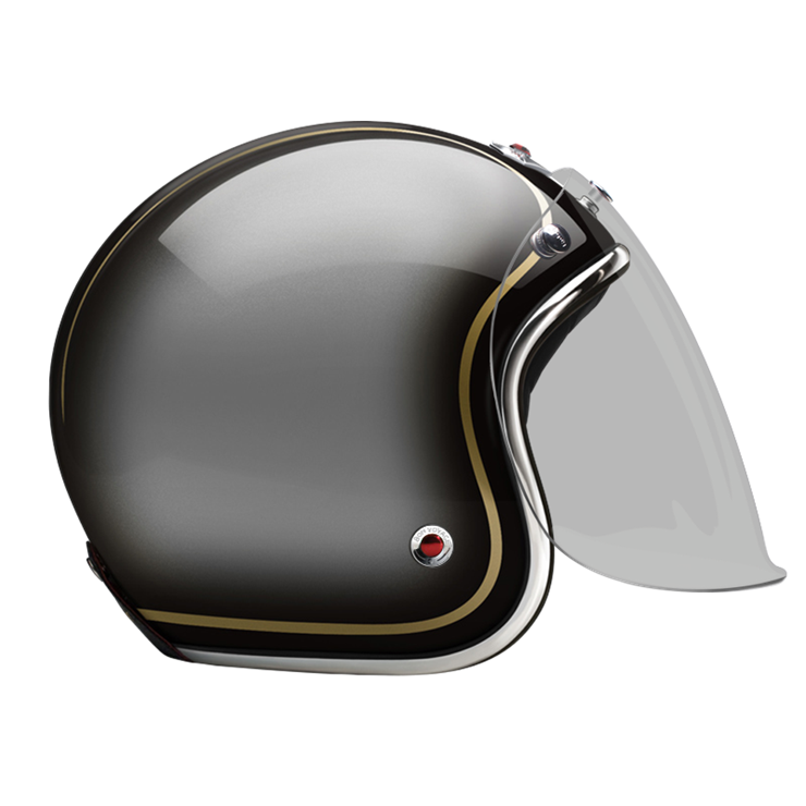 Open Face Lerchenauer-helmet-side-Light smoke