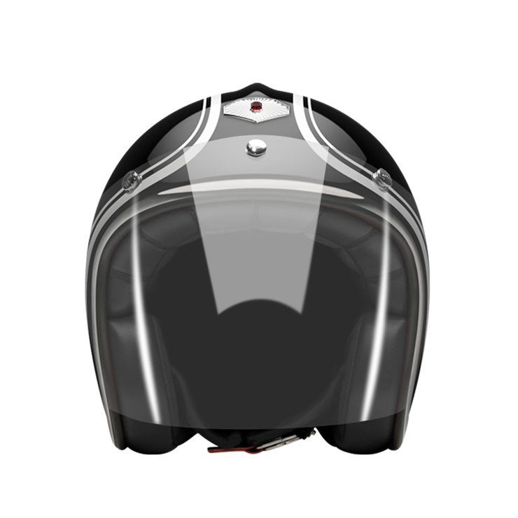 Open Face Munchen-helmet-front-clear smoke