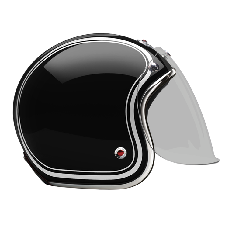 Open Face Munchen-helmet-side-Light smoke