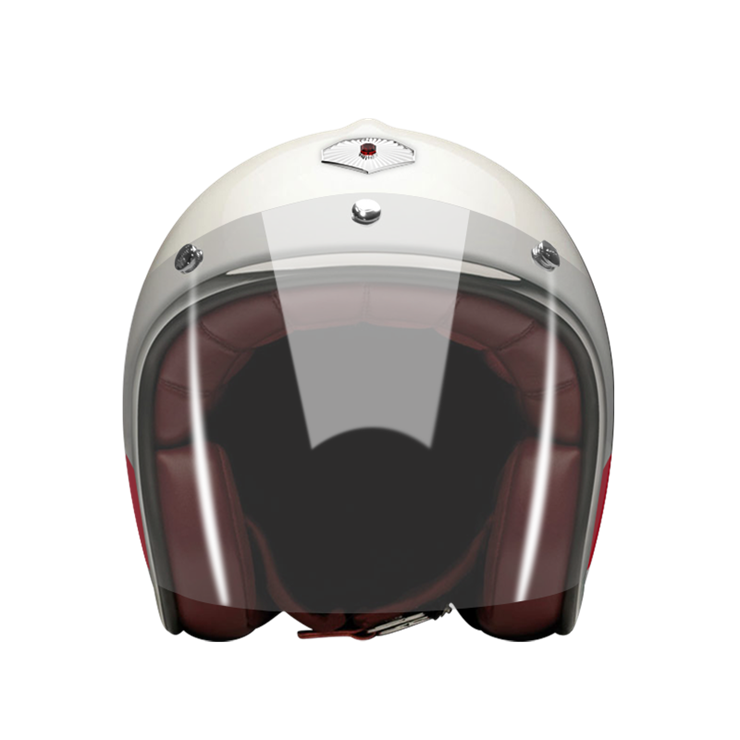 Open Face Spandau-helmet-front-clear smoke