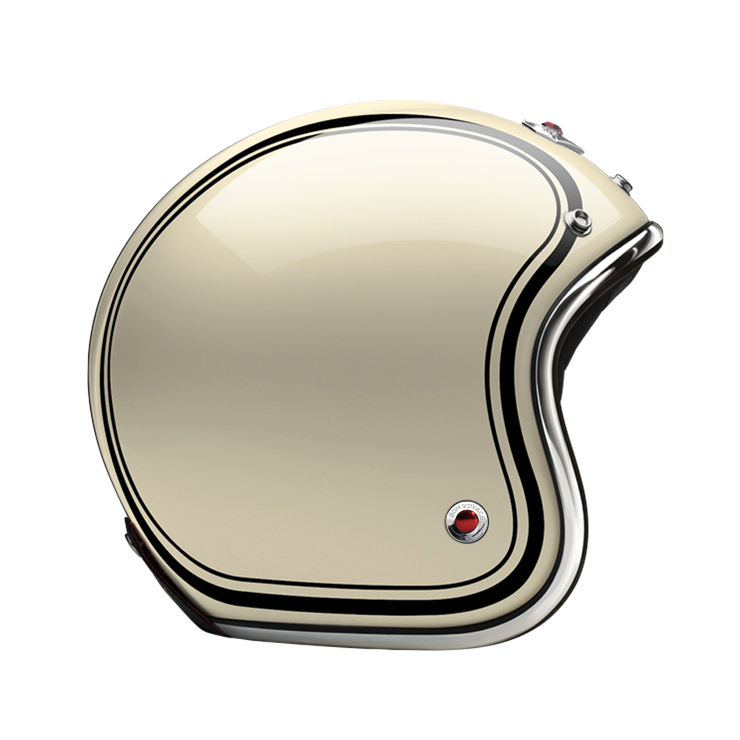 Side View of Ruby Open Face Moosacher Helmet
