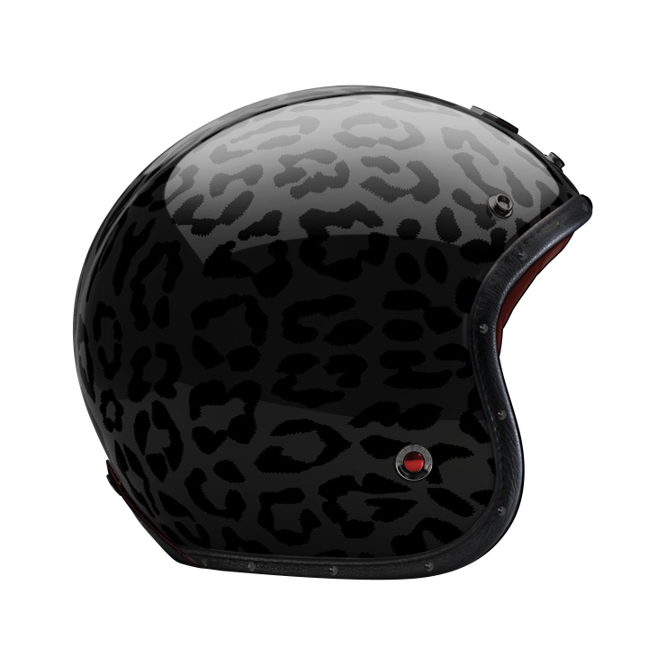 Side View of Ruby Open Face Panther Helmet