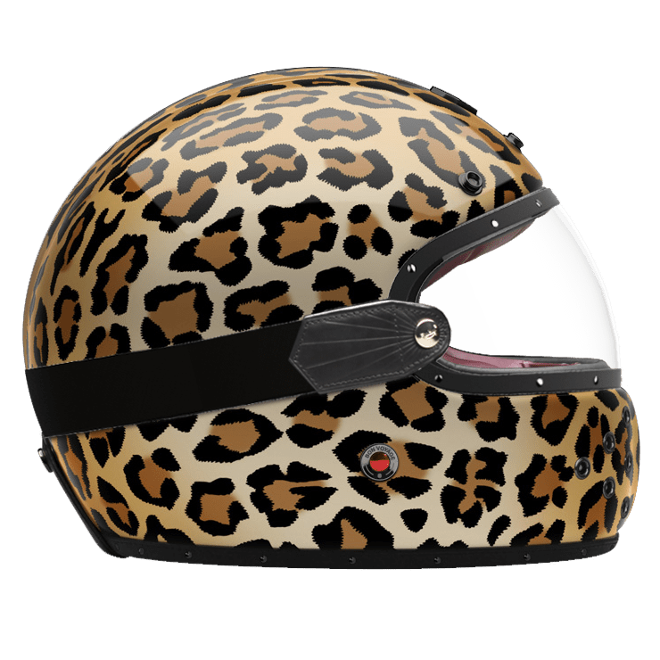 Full Face Leopard Visor Clear Of Ruby Helmet