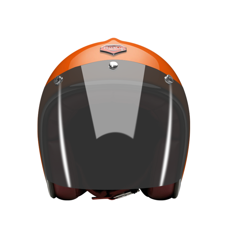 Open Face Menilmontant_helmet_front_Dark_brown