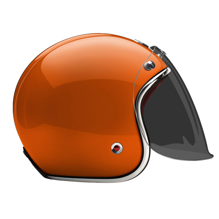 Open Face Menilmontant_helmet_side_Dark_brown