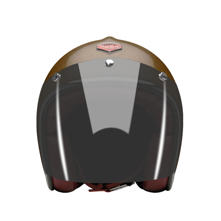 Open-Face-Trocadero-helmet-front-Dark-brown