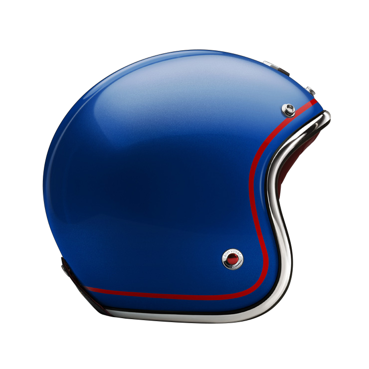 Side View of Ruby Open Face Grande Armée Helmet