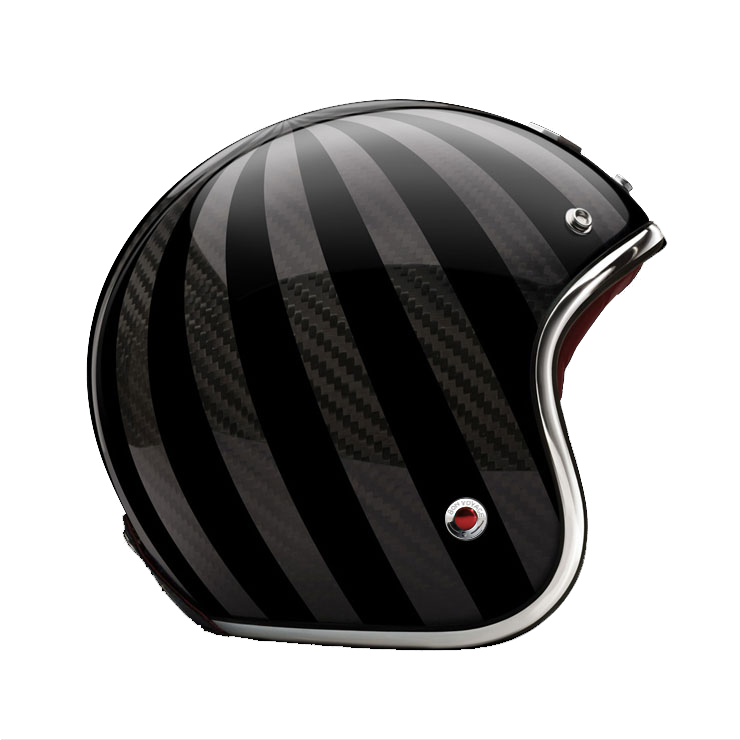 Side View of Ruby Open Face Ginza Helmet