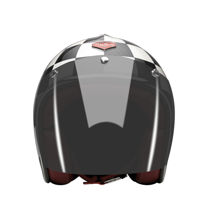 Open_Face_Montlhery_helmet_front_Dark_brown