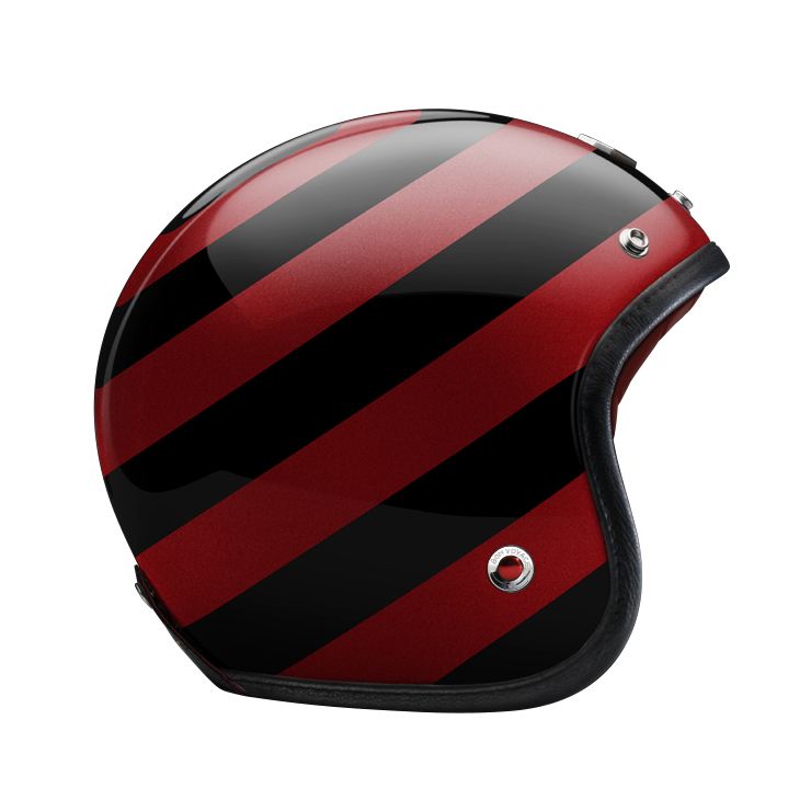 Side View of Ruby Open Face Odeon Helmet