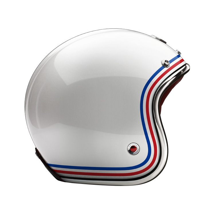 Side View of Ruby Open Face République Helmet
