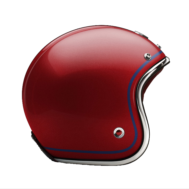 Side View of Ruby Open Face Wagram Helmet