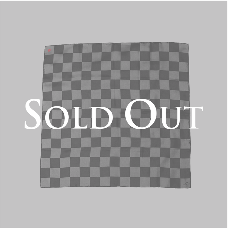 Ruby silk scarf Damier Black Grey