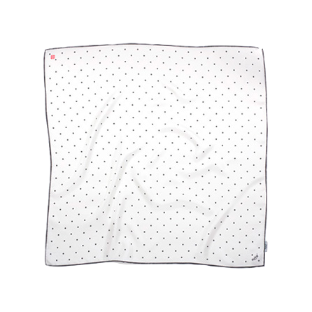 Ruby silk scarf Dot White & Black