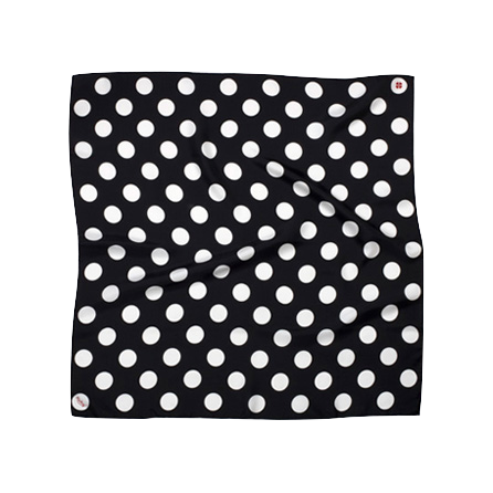 Ruby silk scarf Polka Black & White