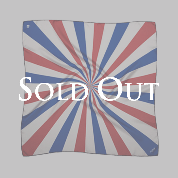 Ruby silk scarf Shining Blue/White & Red