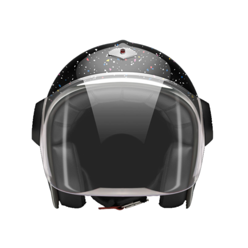 Jet Cosmos Black-helmet-front-clear smoke