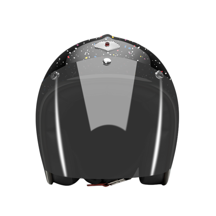 Open-Face-Cosmos-black-helmet-front-Dark-brown