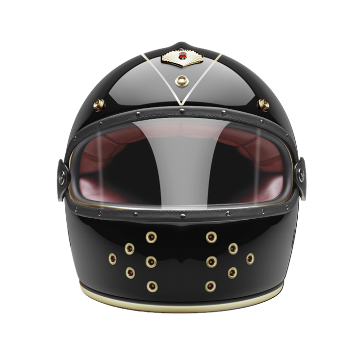 Full Face Variant Gold-helmet-front-clear smoke