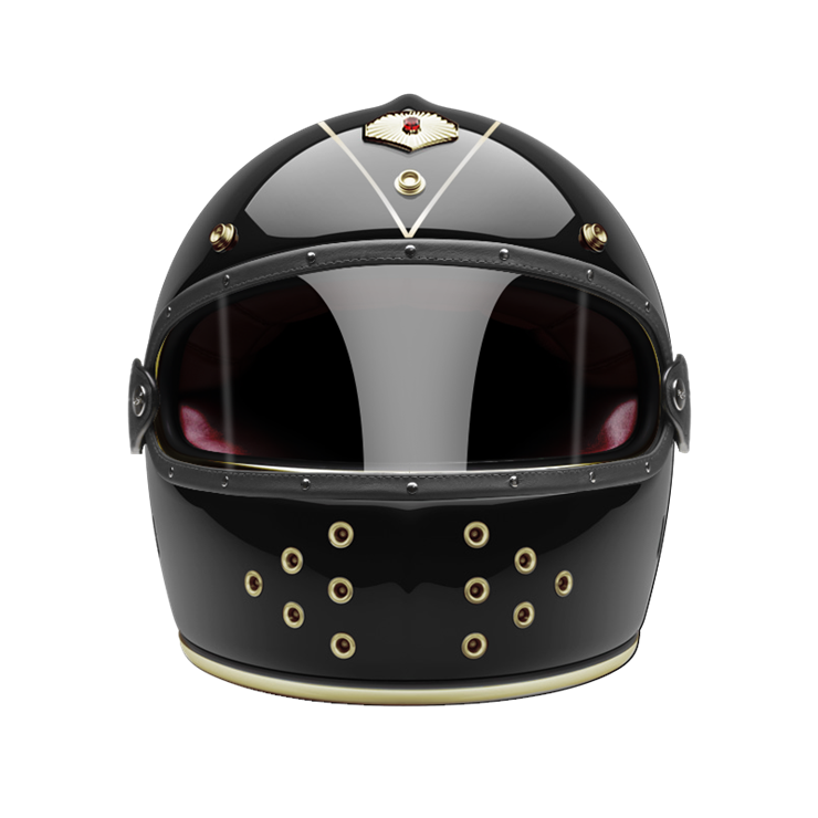 Full Face Variant Gold-helmet-front-dark smoke