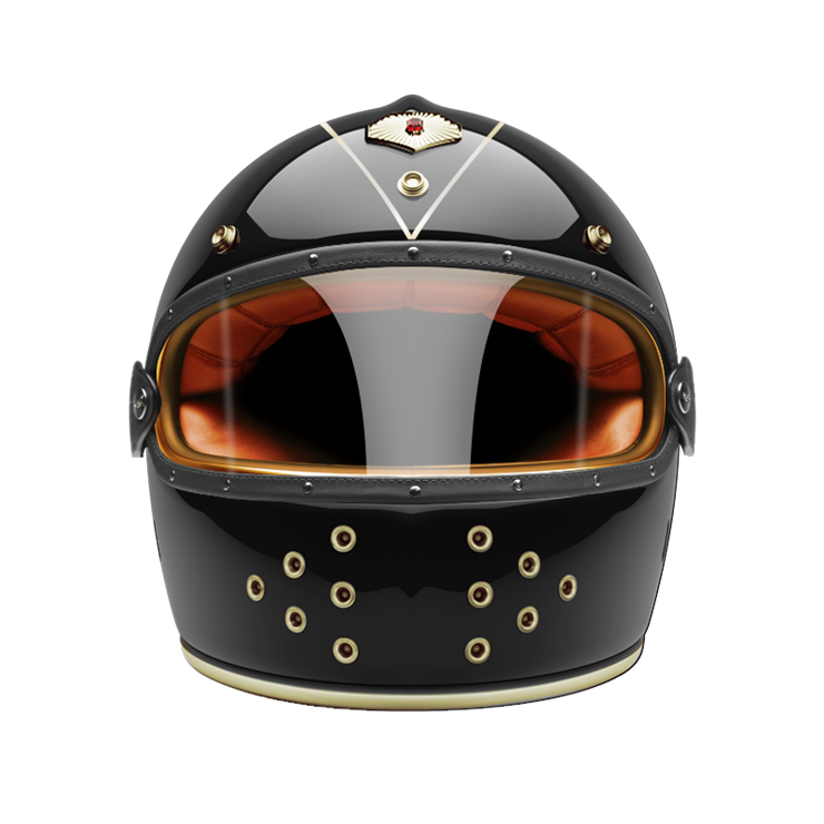 Full Face Variant Gold-helmet-front-orange