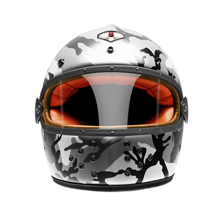 Full Face Camouflage Gray-helmet-front-orange