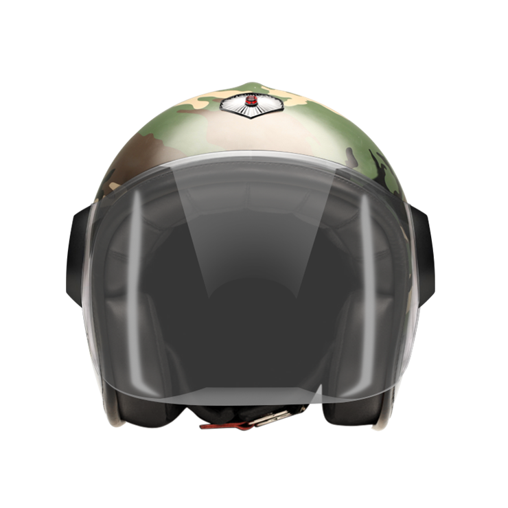 Jet Camouflage Green-helmet-front-Light smoke