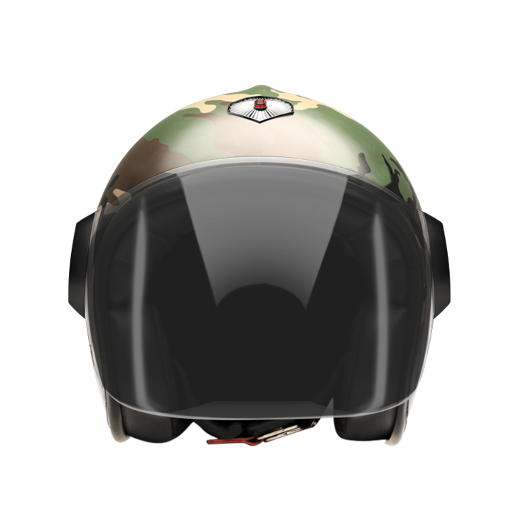 Jet Camouflage Green-helmet-front-dark smoke
