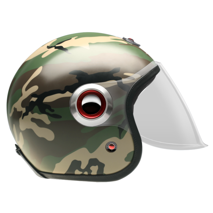 Jet Camouflage Green-helmet-side-clear smoke