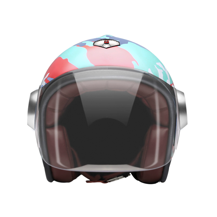 Jet Camouflage Orange-helmet-front-clear smoke