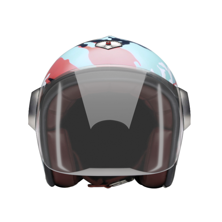 Jet Camouflage Red-helmet-front-Light smoke