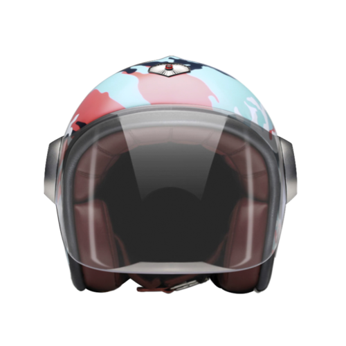 Jet Camouflage Red-helmet-front-clear smoke