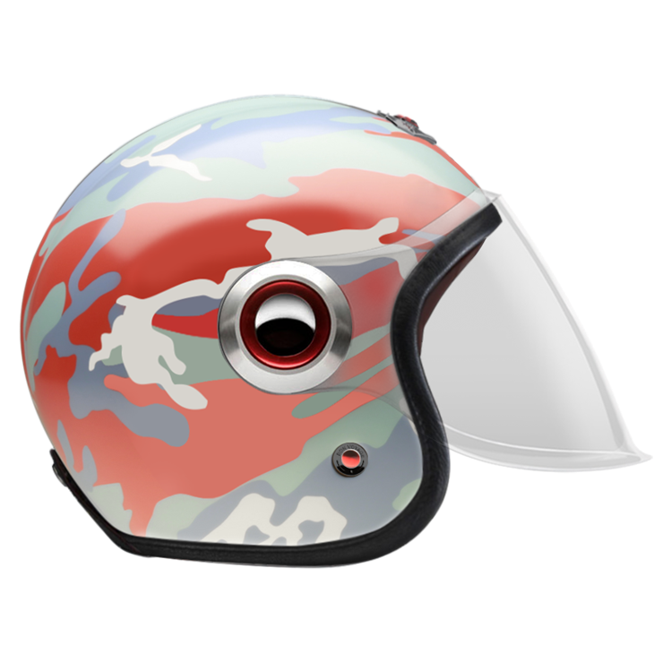 Jet Camouflage Red-helmet-side-clear smoke
