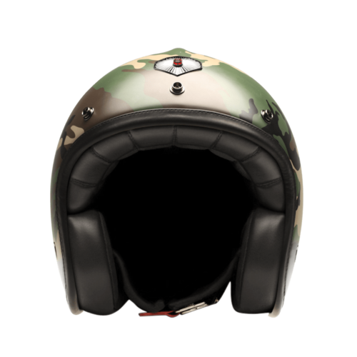 Open Face Camouflage Green Front Of Ruby Helmet