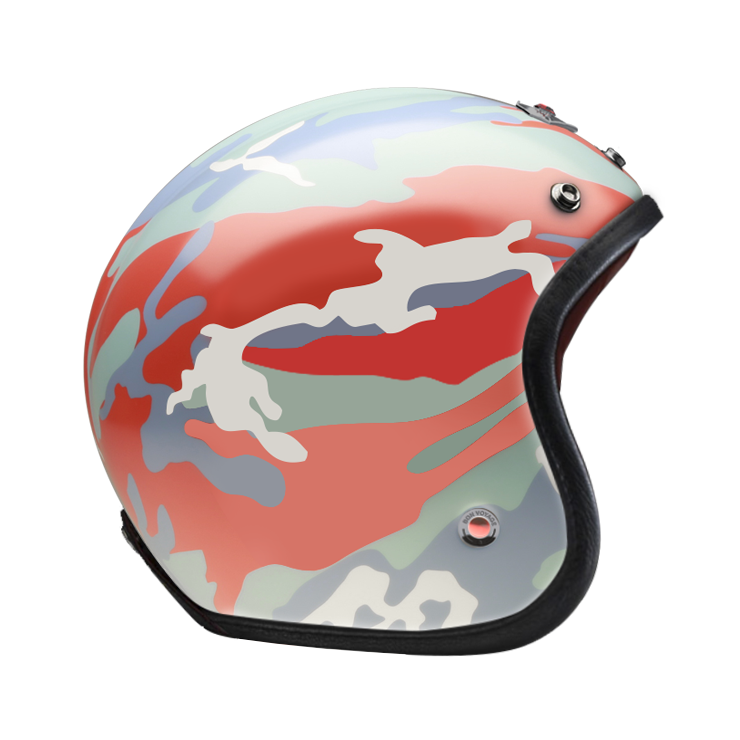 Open Face Camouflage Red