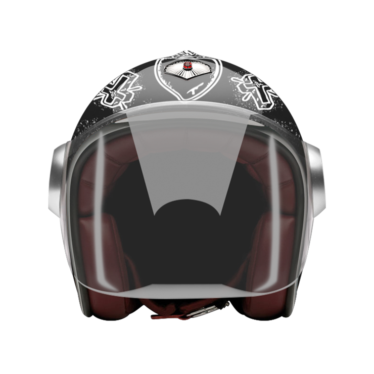 Jet Tragic Heart-helmet-front-Light smoke